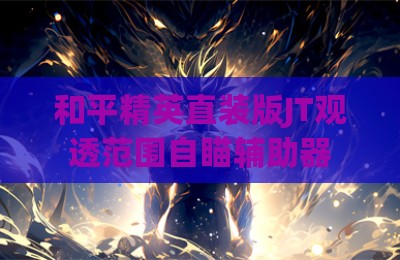 和平精英直装版JT观透范围自瞄辅助器