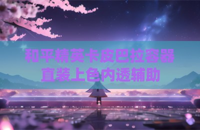 和平精英卡皮巴拉容器直装上色内透辅助