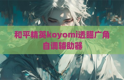 和平精英koyomi透瞄广角自调辅助器