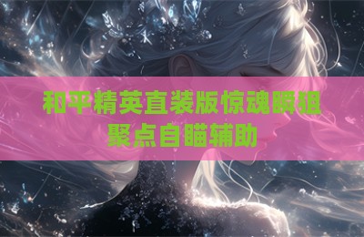 和平精英直装版惊魂瞬狙聚点自瞄辅助
