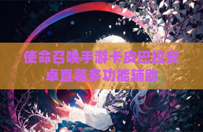 使命召唤手游卡皮巴拉安卓直装多功能辅助