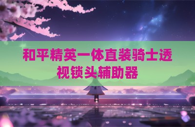 和平精英一体直装骑士透视锁头辅助器