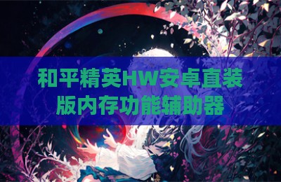 和平精英HW安卓直装版内存功能辅助器