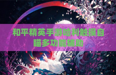 和平精英手游哈利触摸自瞄多功能辅助