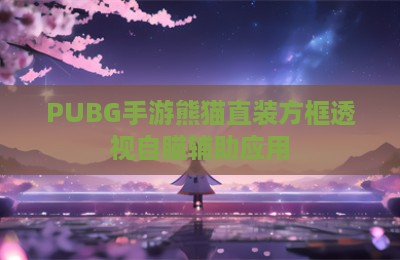 PUBG手游熊猫直装方框透视自瞄辅助应用