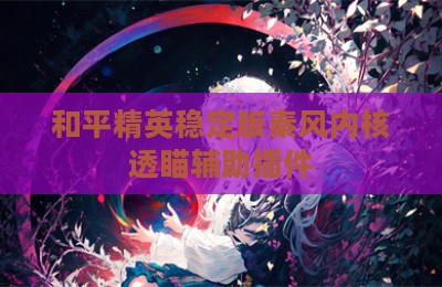 和平精英稳定版秦风内核透瞄辅助插件