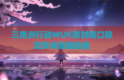 三角洲行动WUK防封端口稳定安卓版辅助器