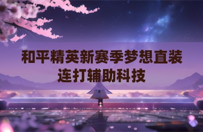 和平精英新赛季梦想直装连打辅助科技