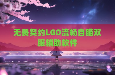 无畏契约LGO流畅自瞄双服辅助软件