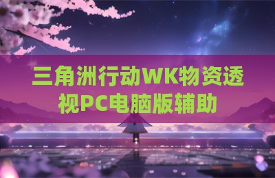 三角洲行动WK物资透视PC电脑版辅助