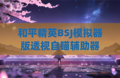 和平精英BSJ模拟器版透视自瞄辅助器