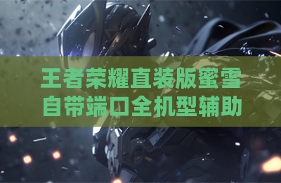 王者荣耀直装版蜜雪自带端口全机型辅助神器