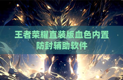 王者荣耀直装版血色内置防封辅助软件